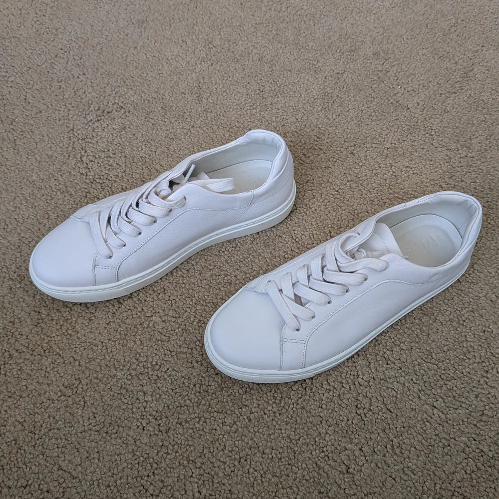 M Gemi Palestra Due White Leather Sneakers size 7 37 EUC - Picture 1 of 5